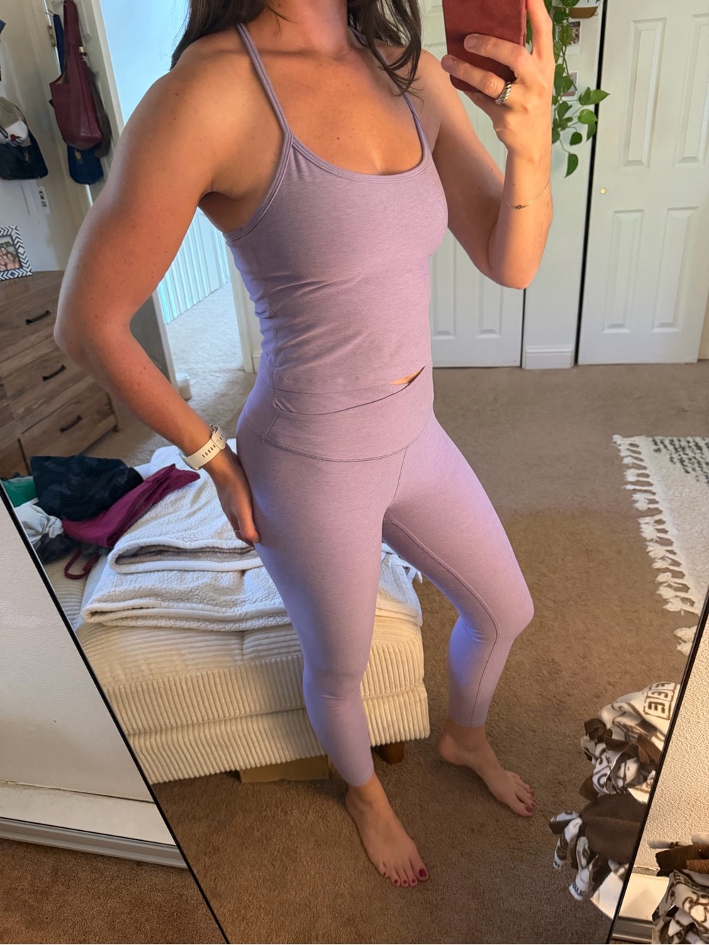 Beyond Yoga Lilac Tank & High-Waist Leggings Set